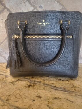 kate spade New York Black Pebbled Leather Satchel